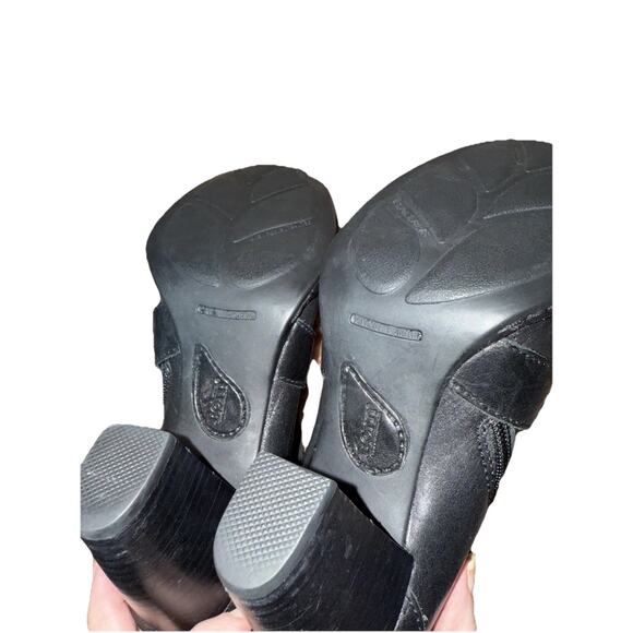 Women’s Shola Born black Ankle Boot,Stacked Block Heel Booties , Sz 7.5 - Picture 7 of 13